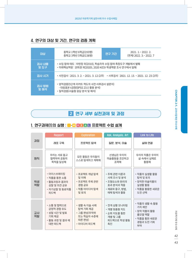 2022년 자유학기제 실천사례 연구대회 수업사례집 43페이지