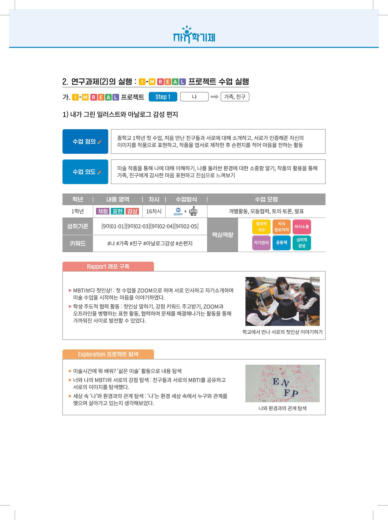 2022년 자유학기제 실천사례 연구대회 수업사례집 44페이지
