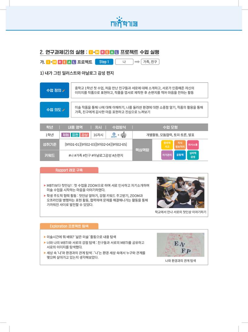 2022년 자유학기제 실천사례 연구대회 수업사례집 44페이지