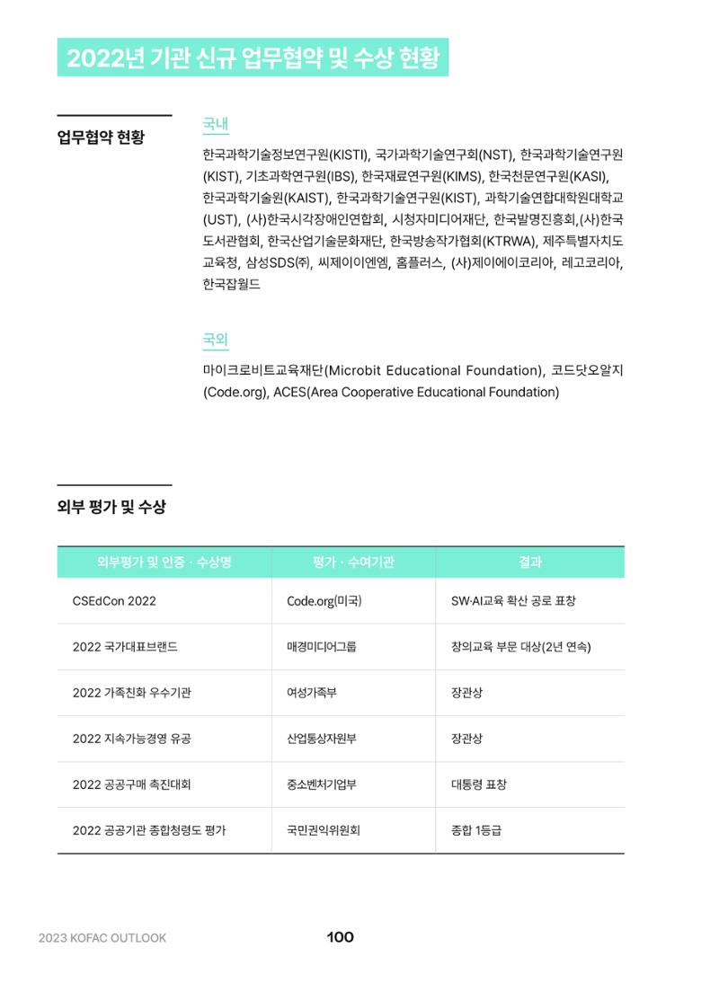 KOFAC OUTLOOK 2023 100페이지
