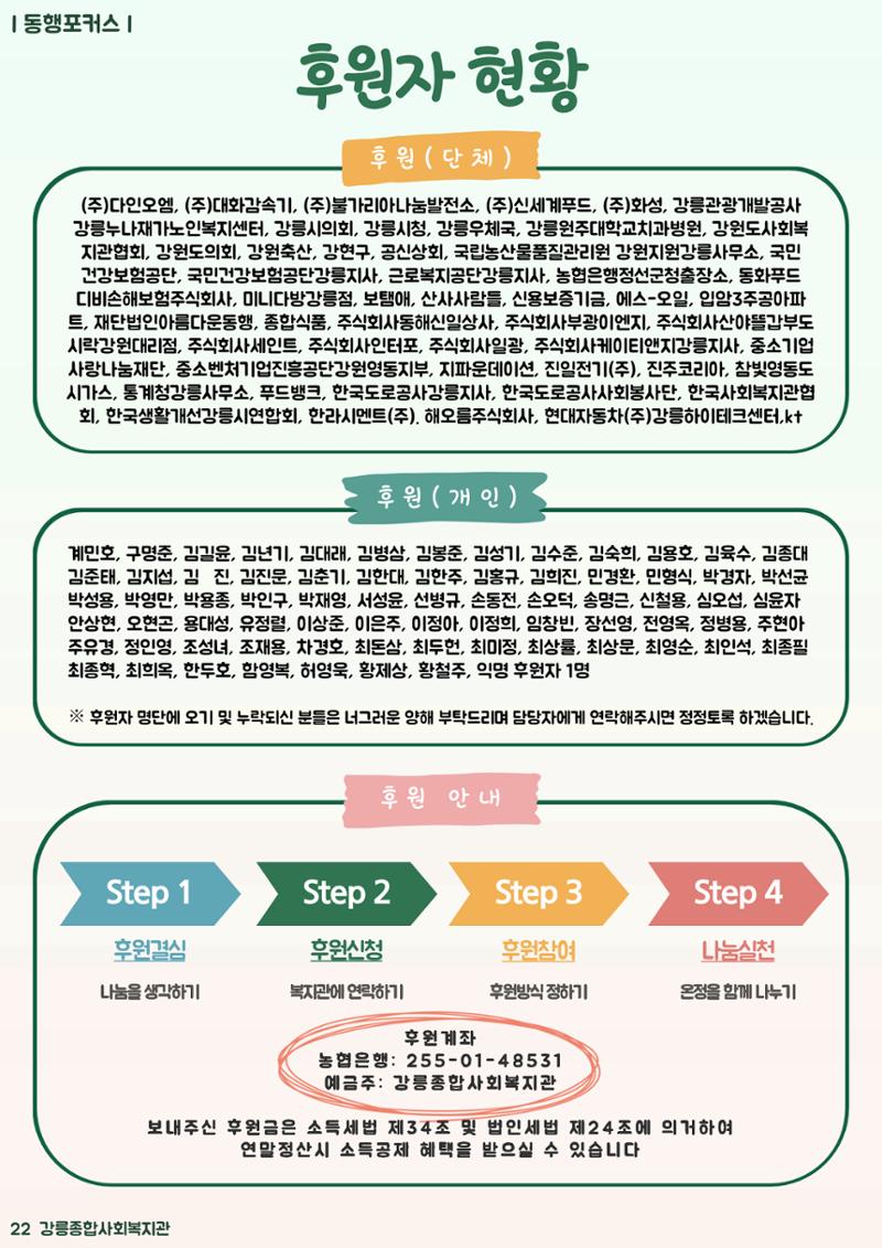 강릉종합사회복지관 소식지(마카모예 3호) 22페이지