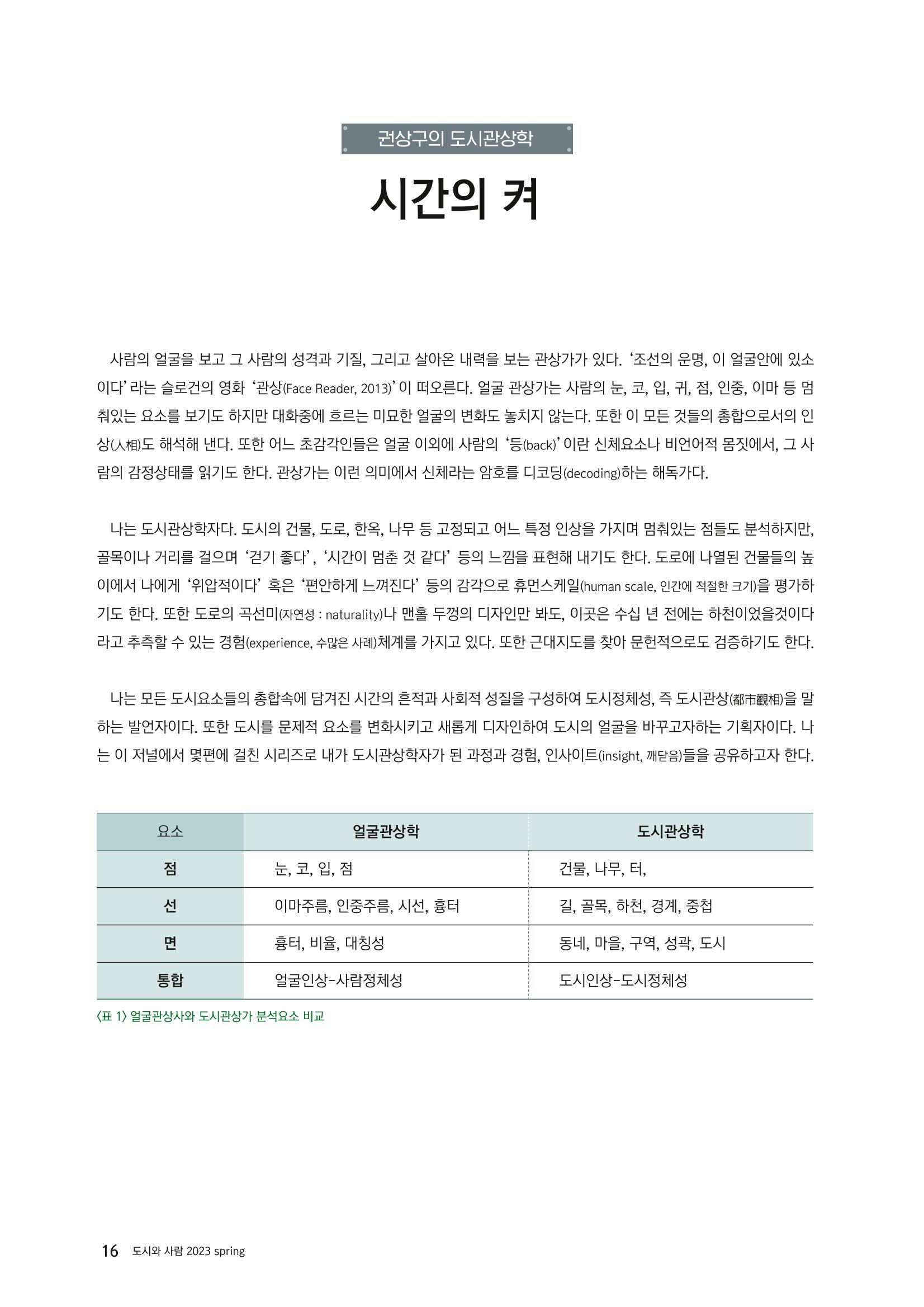 도시와 사람, 2023년 봄 16페이지