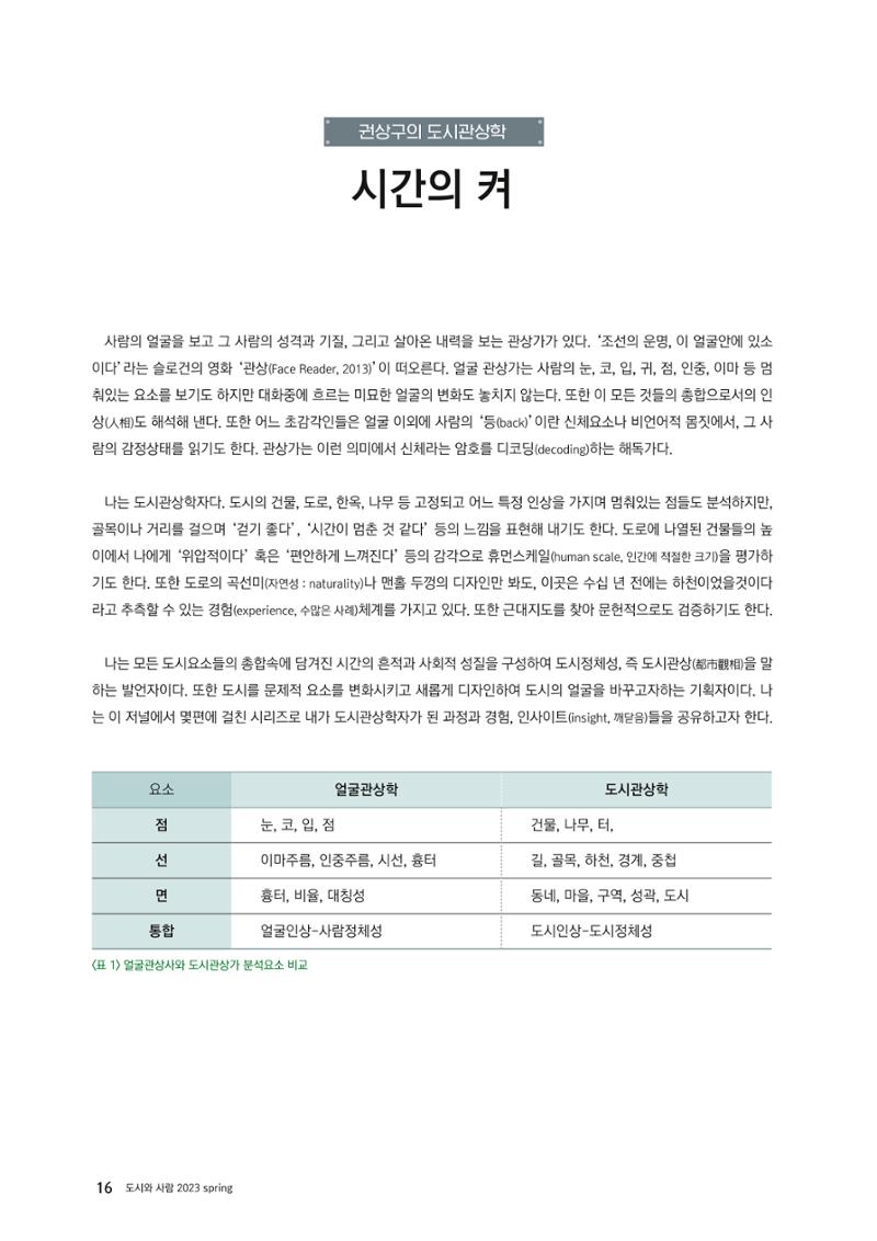 도시와 사람, 2023년 봄 16페이지