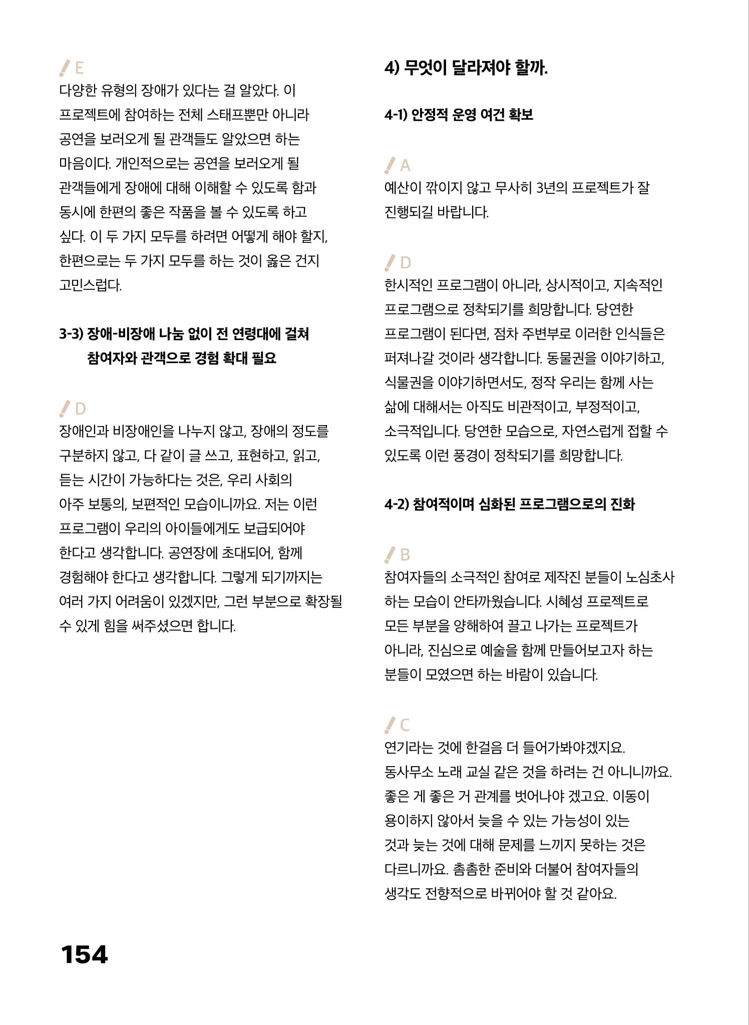 2022 장애인창작공연예술워크숍 Hello 프로젝트 시즌2 - 나는야 연기왕 기록집 156페이지
