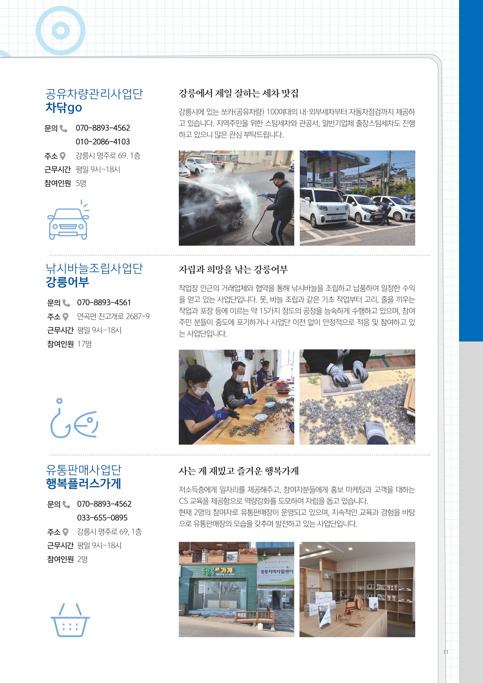 2023년 강릉지역자활센터 사업소개 11페이지