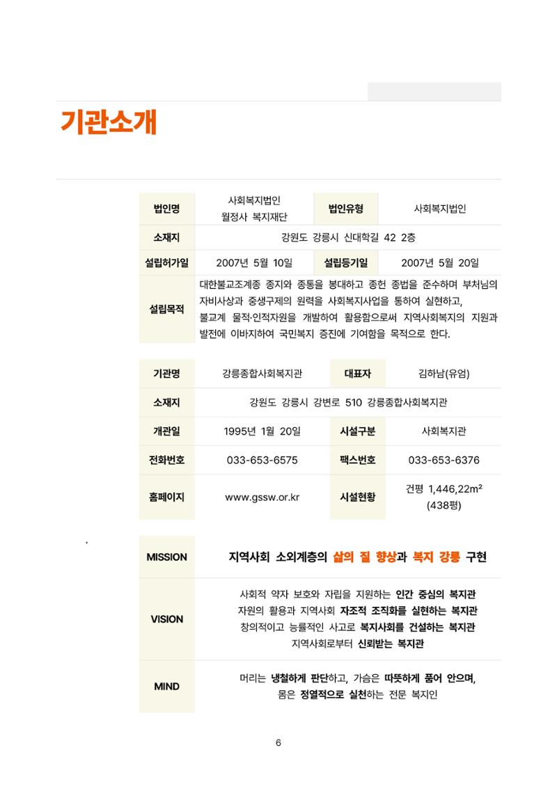 2022년 강릉종합사회복지관 사업보고서 6페이지
