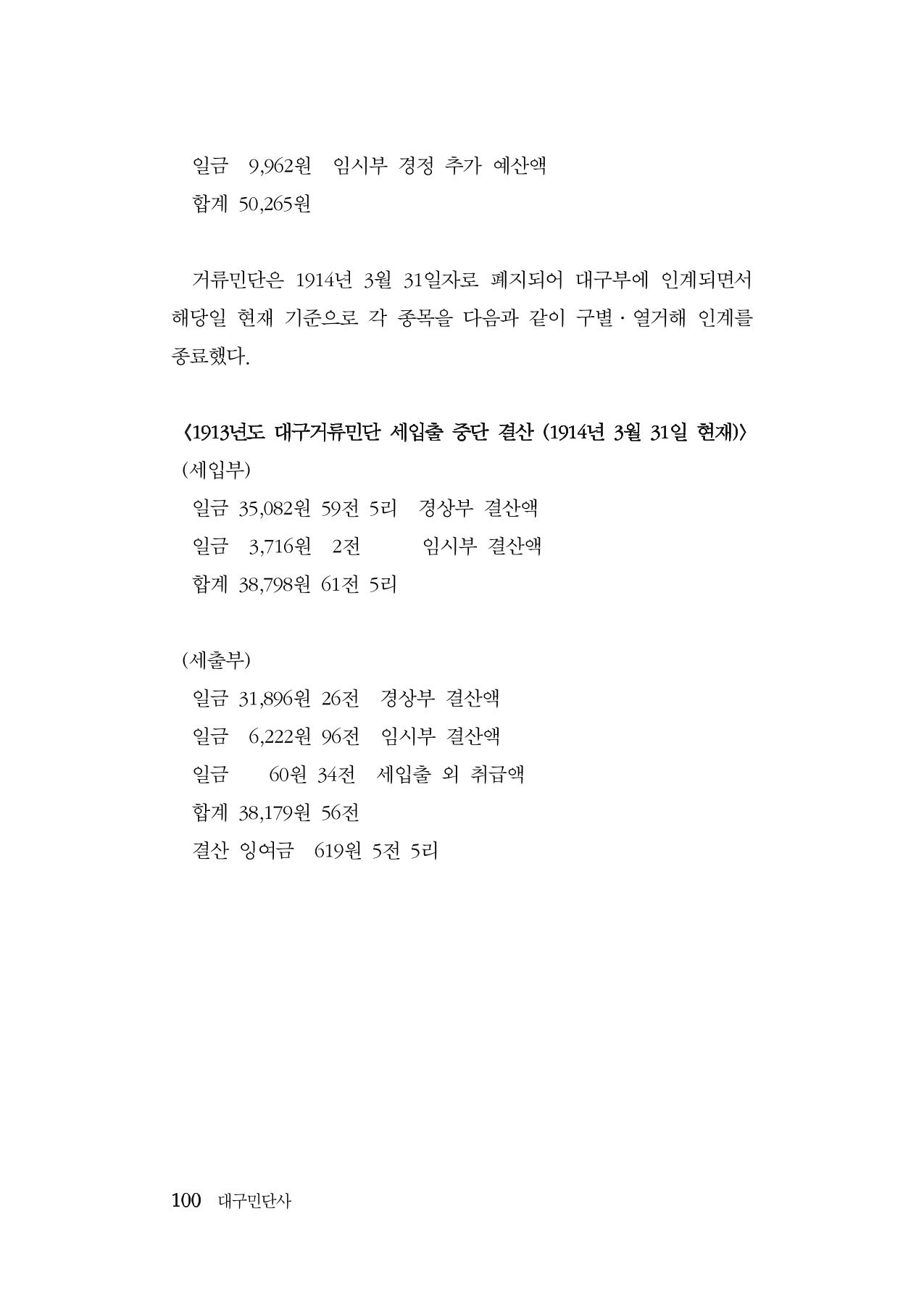 대구민단사(1915) 100페이지