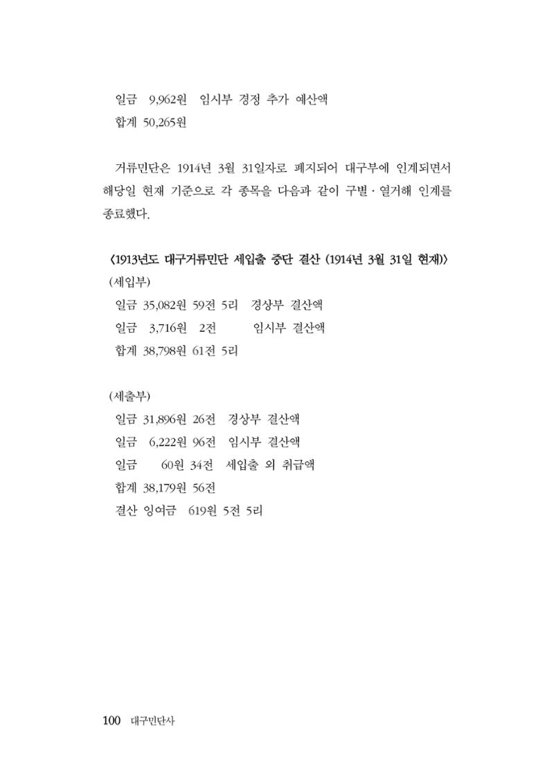 대구민단사(1915) 100페이지