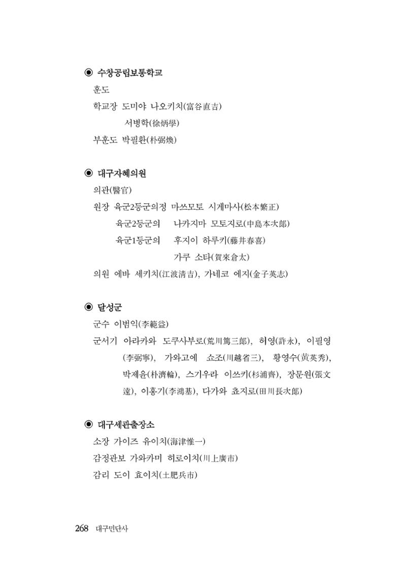 대구민단사(1915) 268페이지