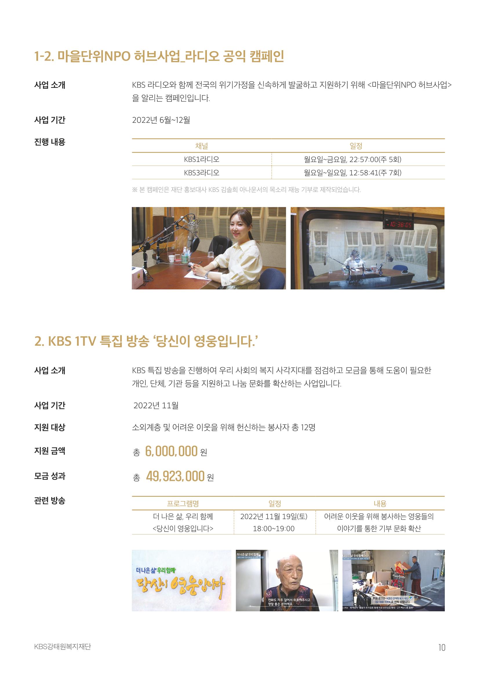 [KBS강태원복지재단] 2022 연간 사업 보고서 10페이지