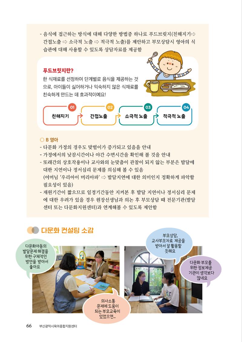『맞춤형 보육장학제』 2022년 어린이집 컨설팅 사례집 66페이지