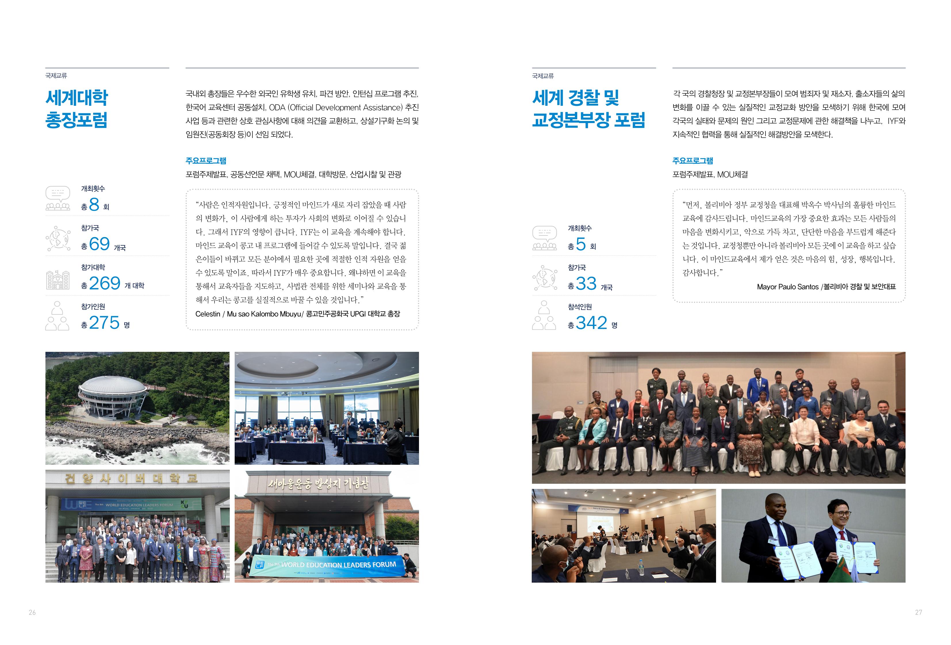 2022 국제청소년연합(IYF) 연차보고서 14페이지