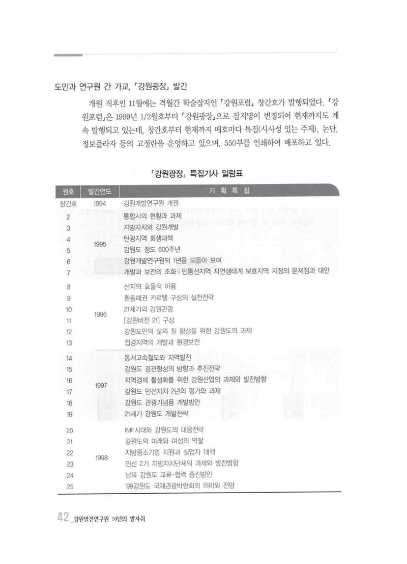 강원발전연구원 10년의 발자취 41페이지