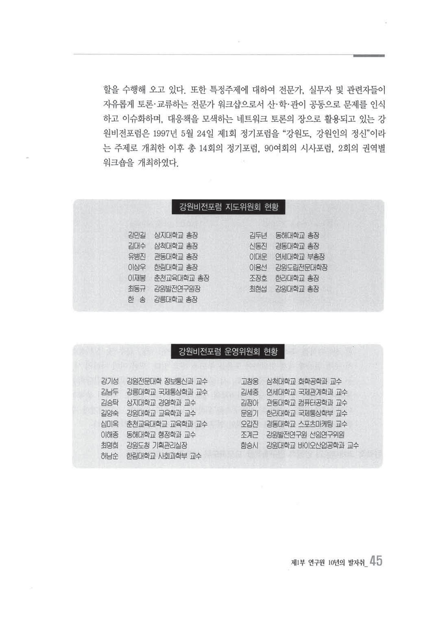 강원발전연구원 10년의 발자취 44페이지
