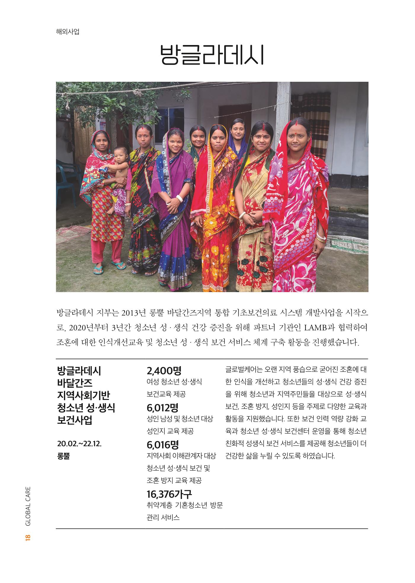 2022년 글로벌케어 연차보고서 18페이지
