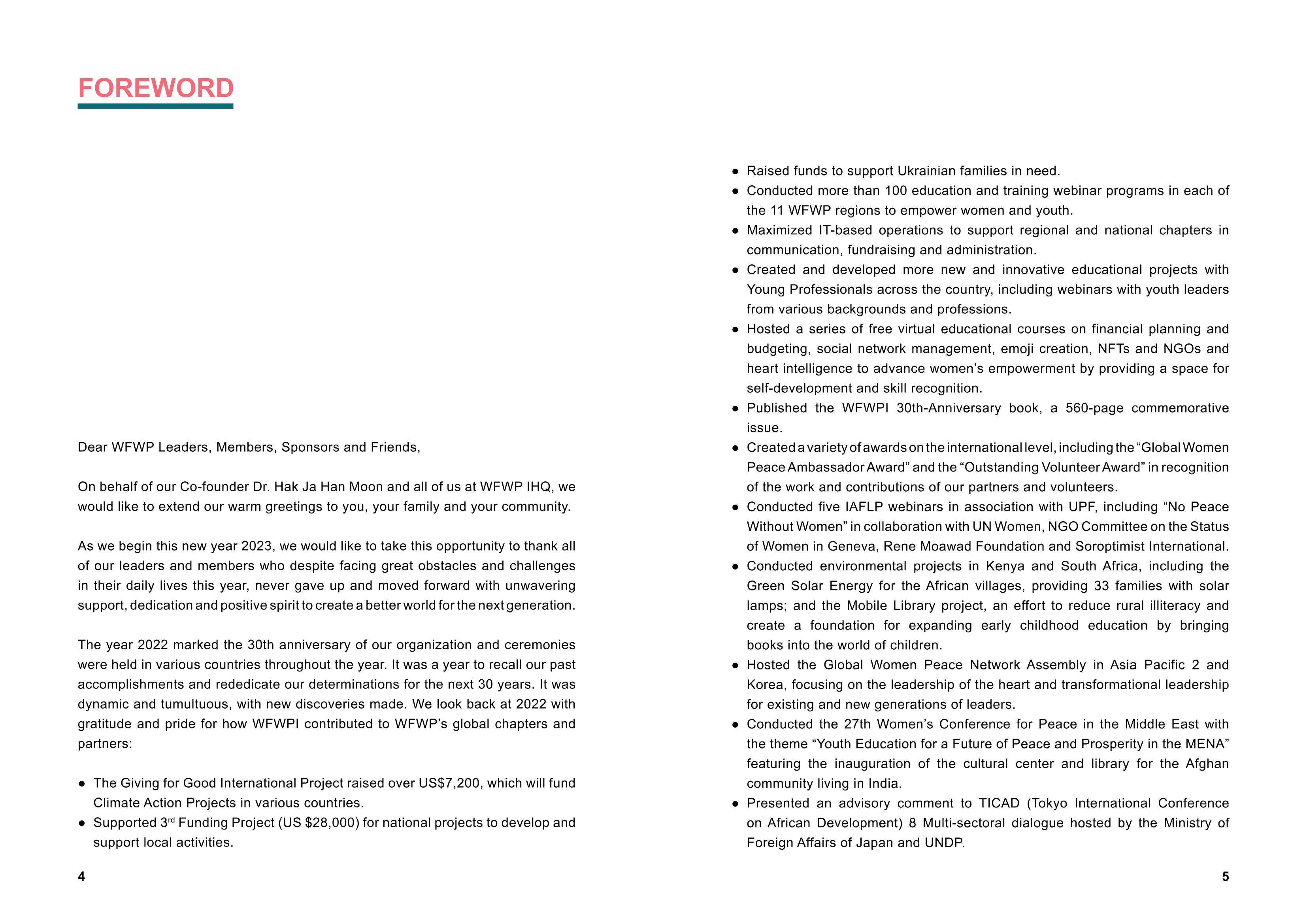WFWPI ANNUAL REPORT 2022 3페이지
