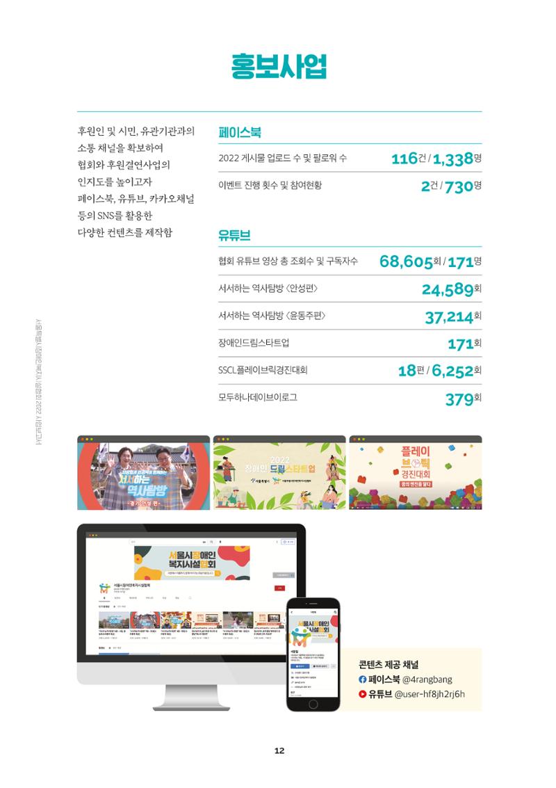 서울특별시장애인복지시설협회 2022 사업보고서 14페이지