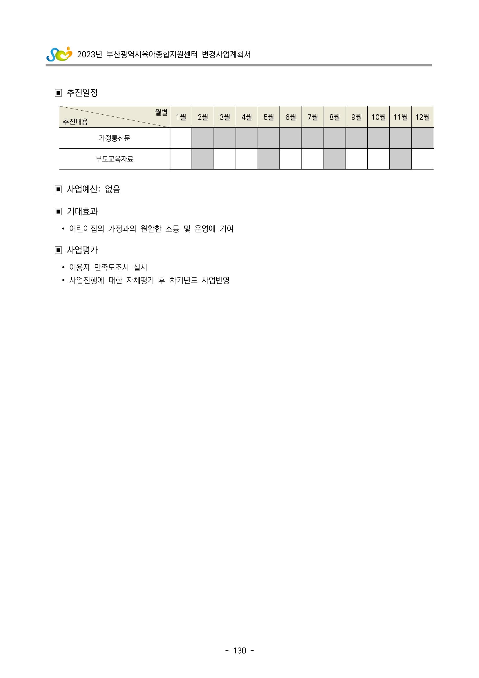2023 부산광역시육아종합지원센터 변경사업계획서 132페이지
