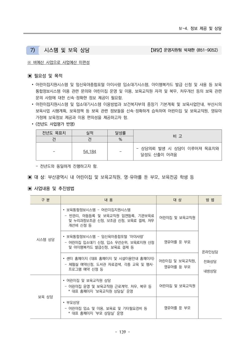 2023 부산광역시육아종합지원센터 변경사업계획서 141페이지
