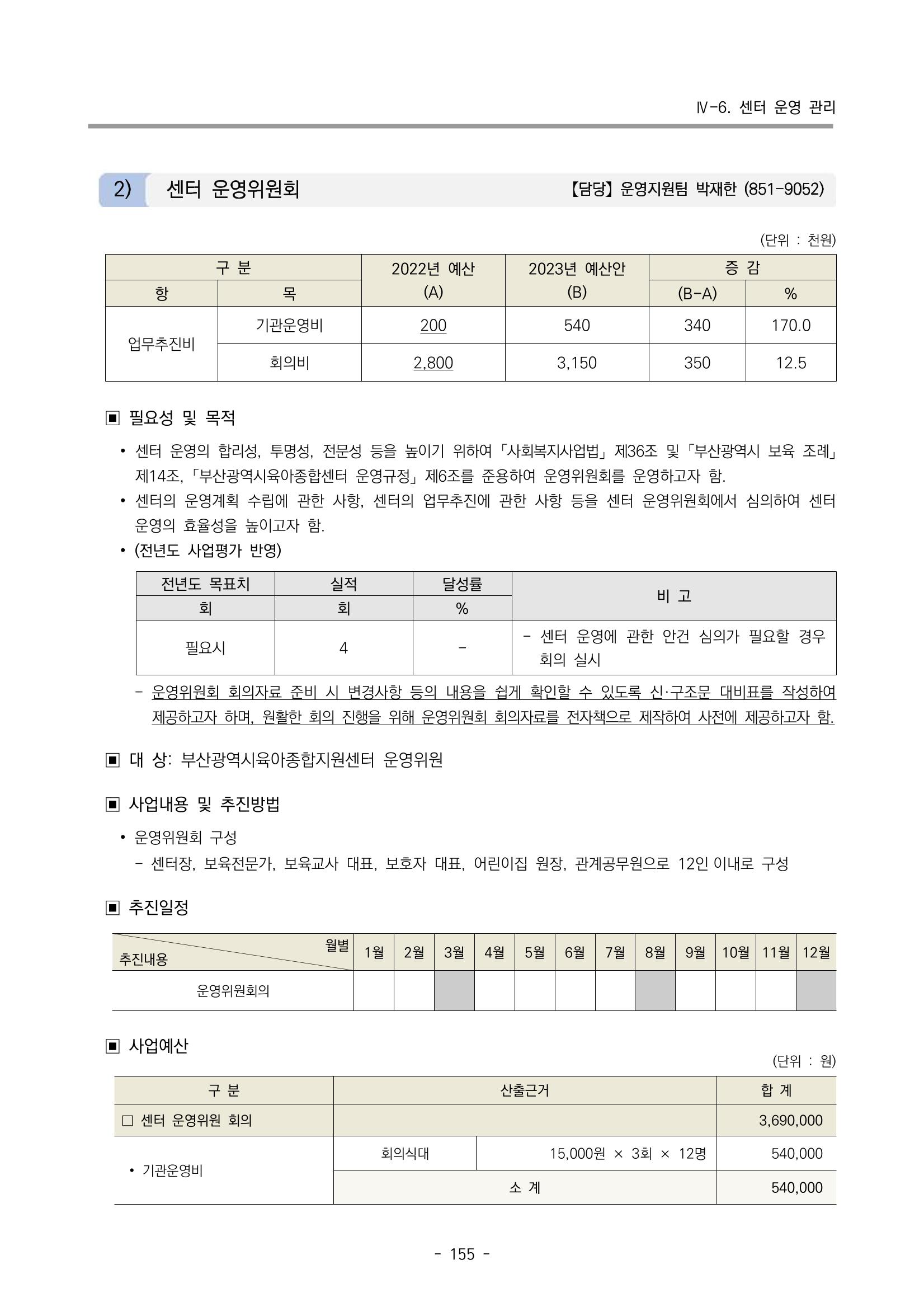 2023 부산광역시육아종합지원센터 변경사업계획서 157페이지