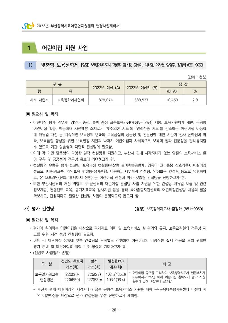 2023 부산광역시육아종합지원센터 변경사업계획서 22페이지