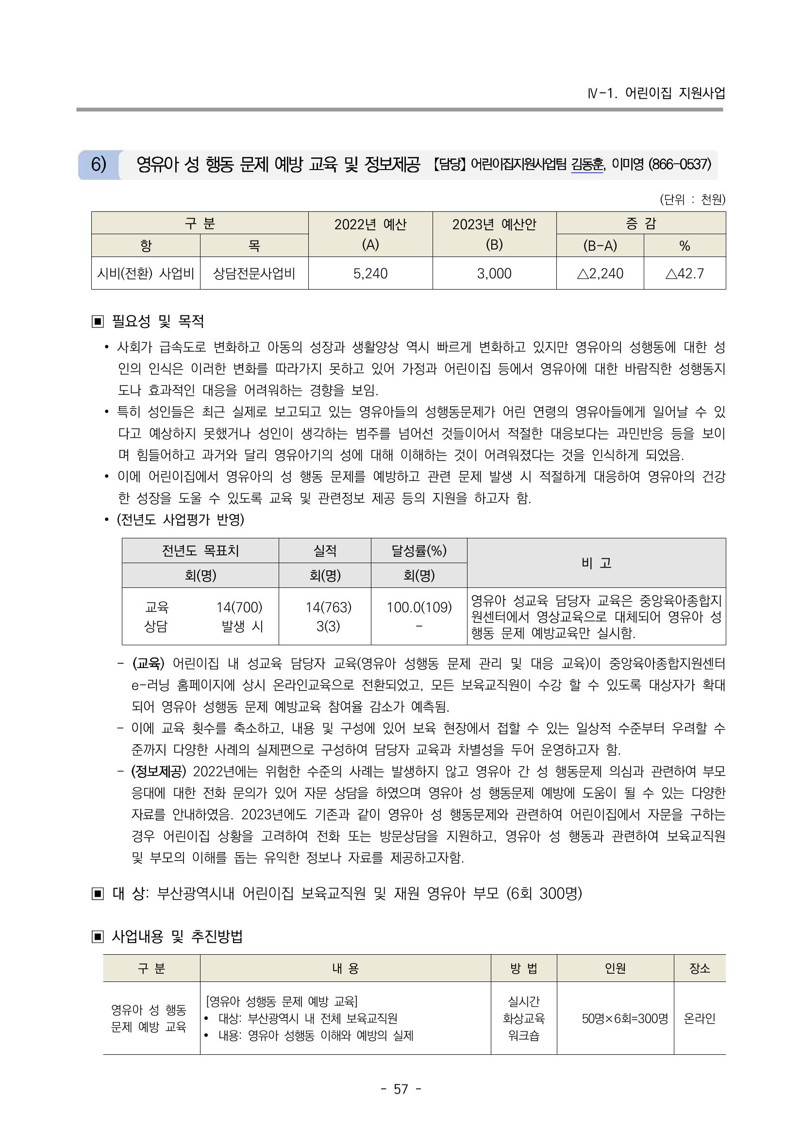2023 부산광역시육아종합지원센터 변경사업계획서 59페이지