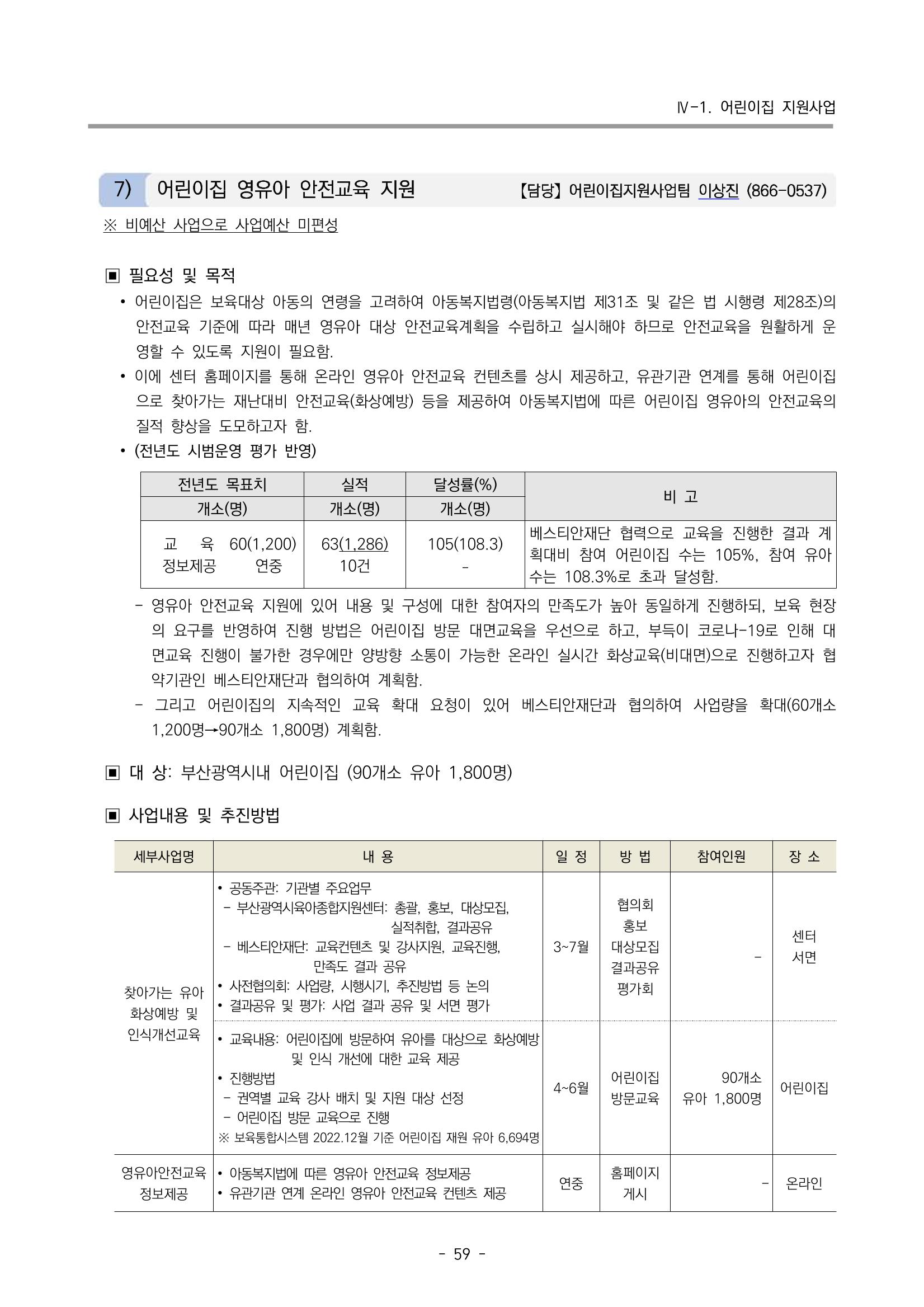 2023 부산광역시육아종합지원센터 변경사업계획서 61페이지
