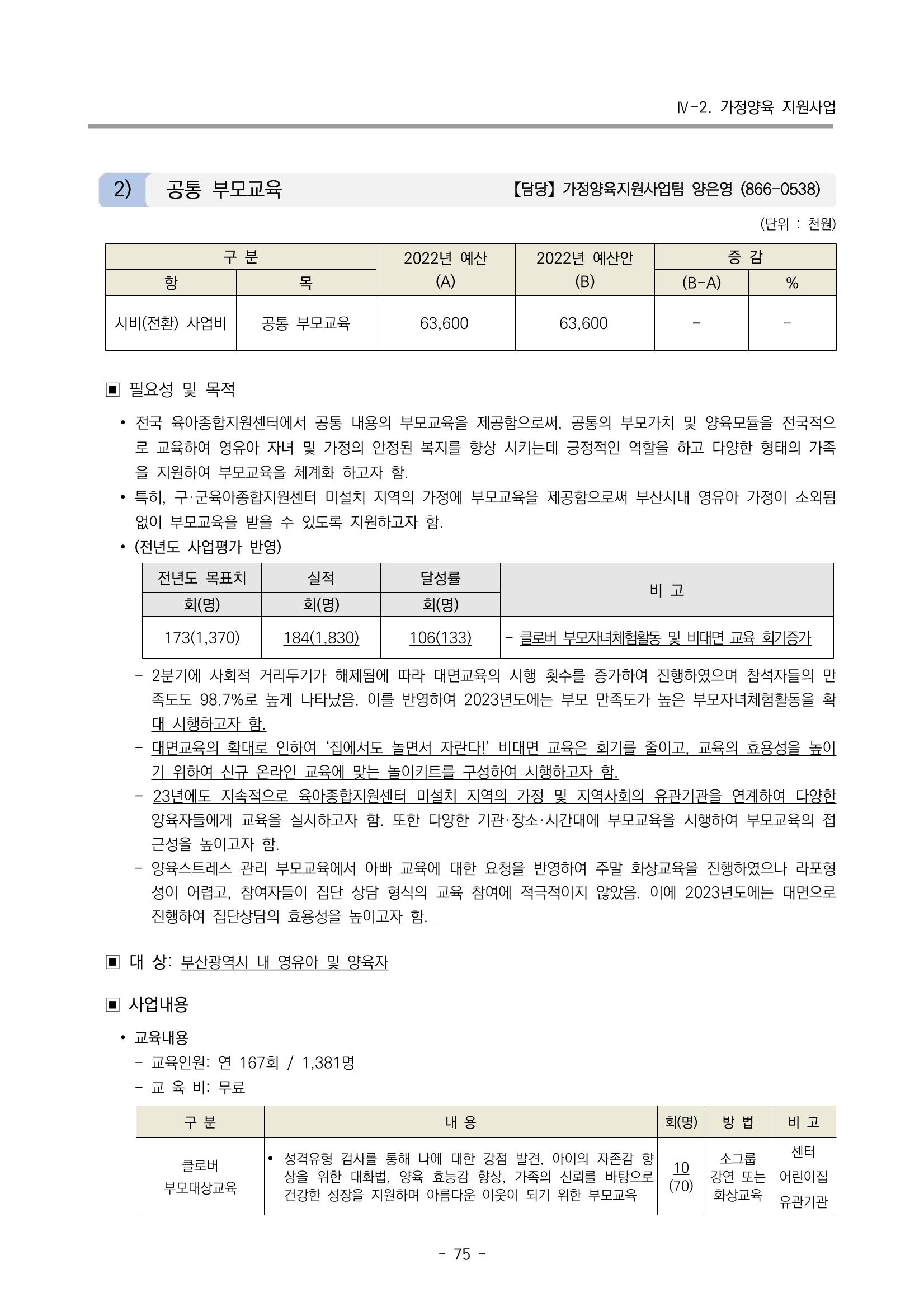 2023 부산광역시육아종합지원센터 변경사업계획서 77페이지