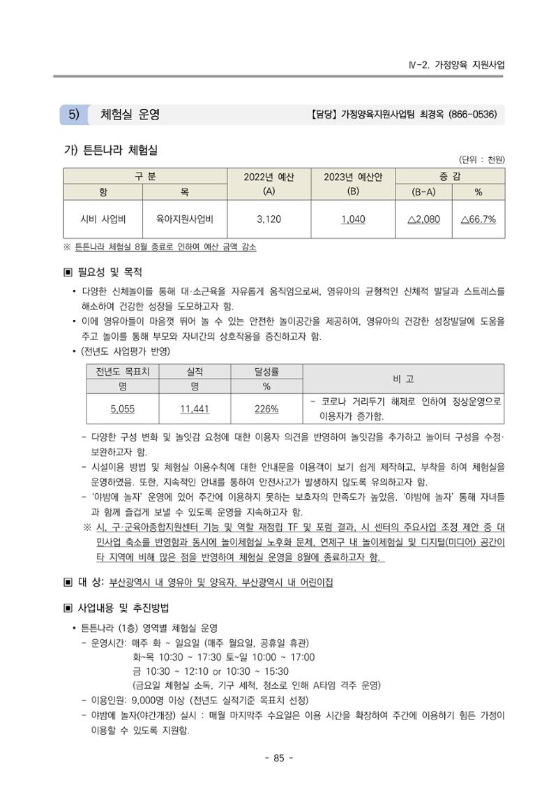 2023 부산광역시육아종합지원센터 변경사업계획서 87페이지
