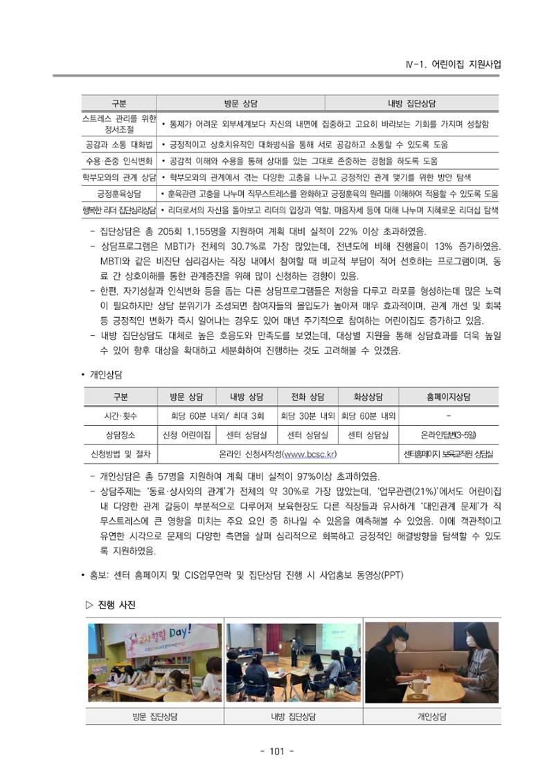 2022 부산광역시육아종합지원센터 운영결과보고서 103페이지