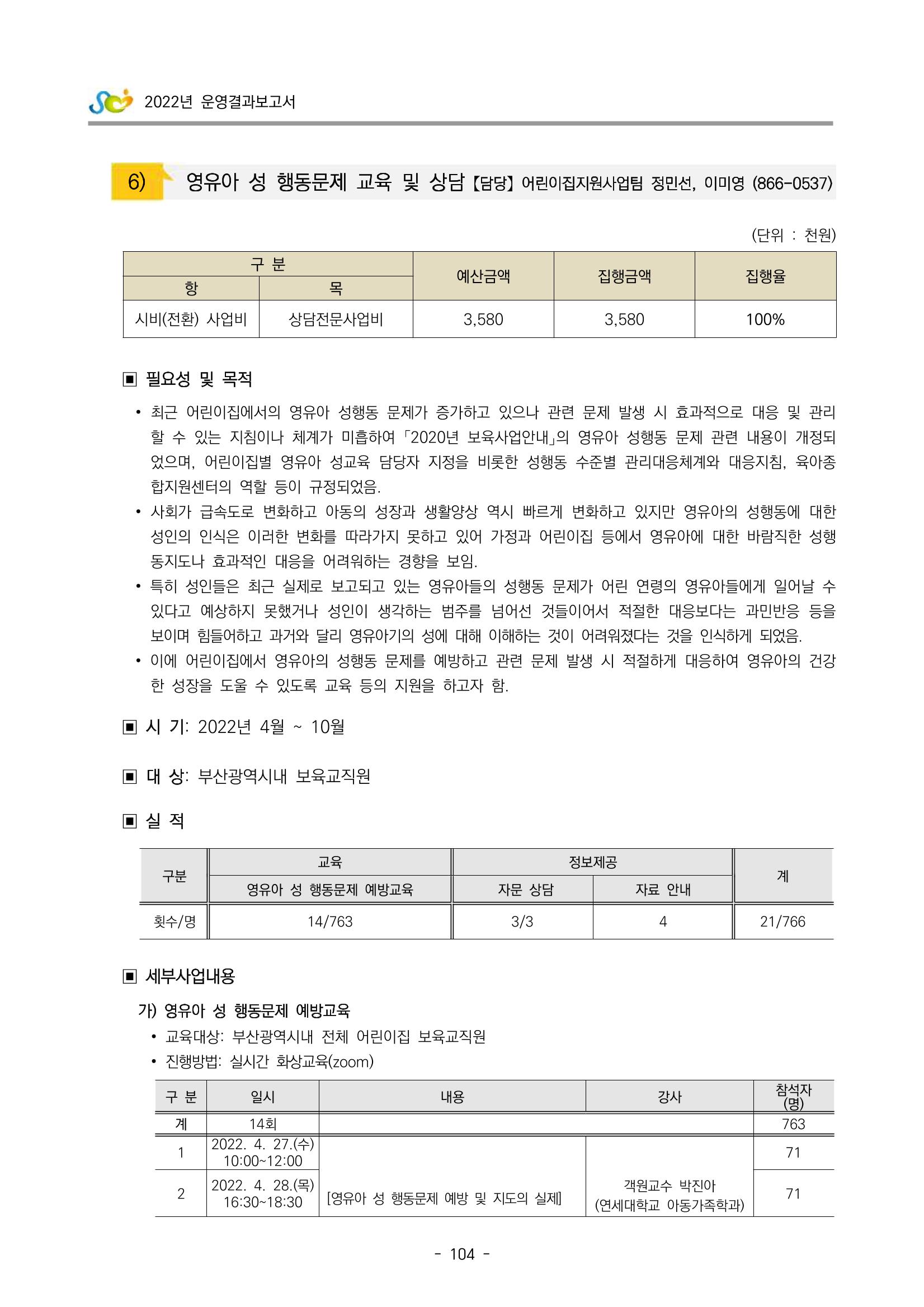 2022 부산광역시육아종합지원센터 운영결과보고서 106페이지
