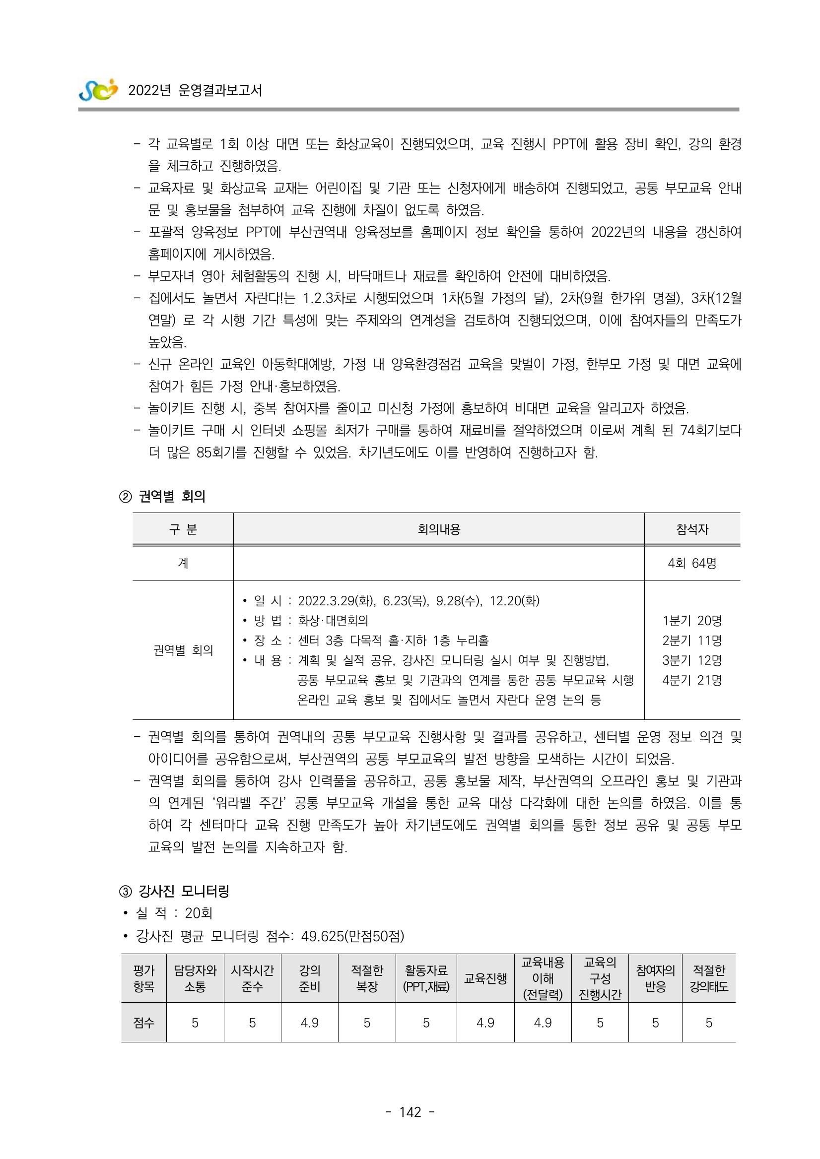 2022 부산광역시육아종합지원센터 운영결과보고서 144페이지