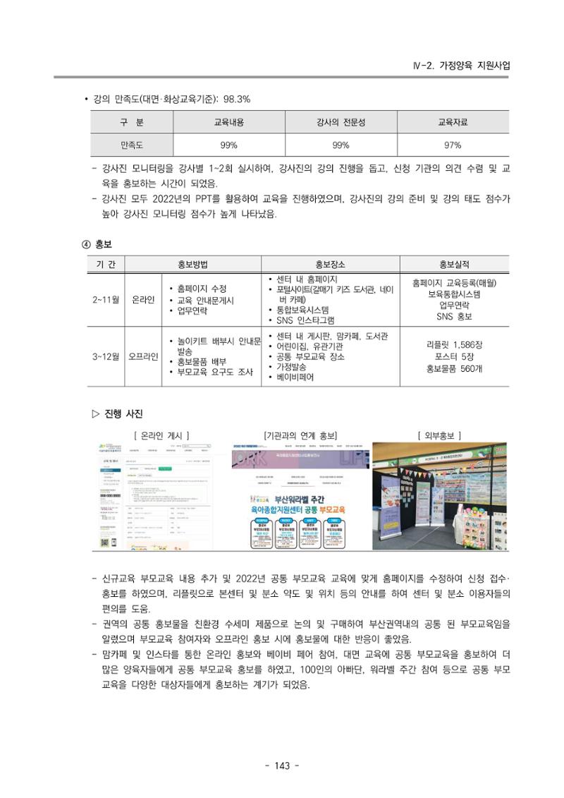 2022 부산광역시육아종합지원센터 운영결과보고서 145페이지