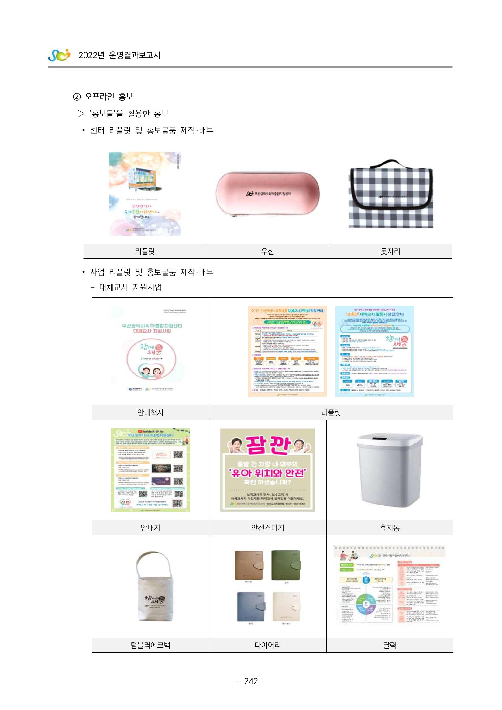 2022 부산광역시육아종합지원센터 운영결과보고서 244페이지