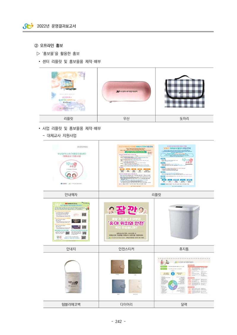 2022 부산광역시육아종합지원센터 운영결과보고서 244페이지