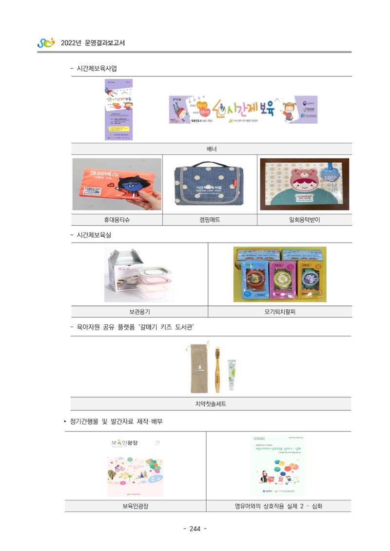 2022 부산광역시육아종합지원센터 운영결과보고서 246페이지