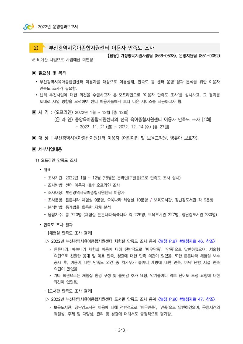 2022 부산광역시육아종합지원센터 운영결과보고서 250페이지