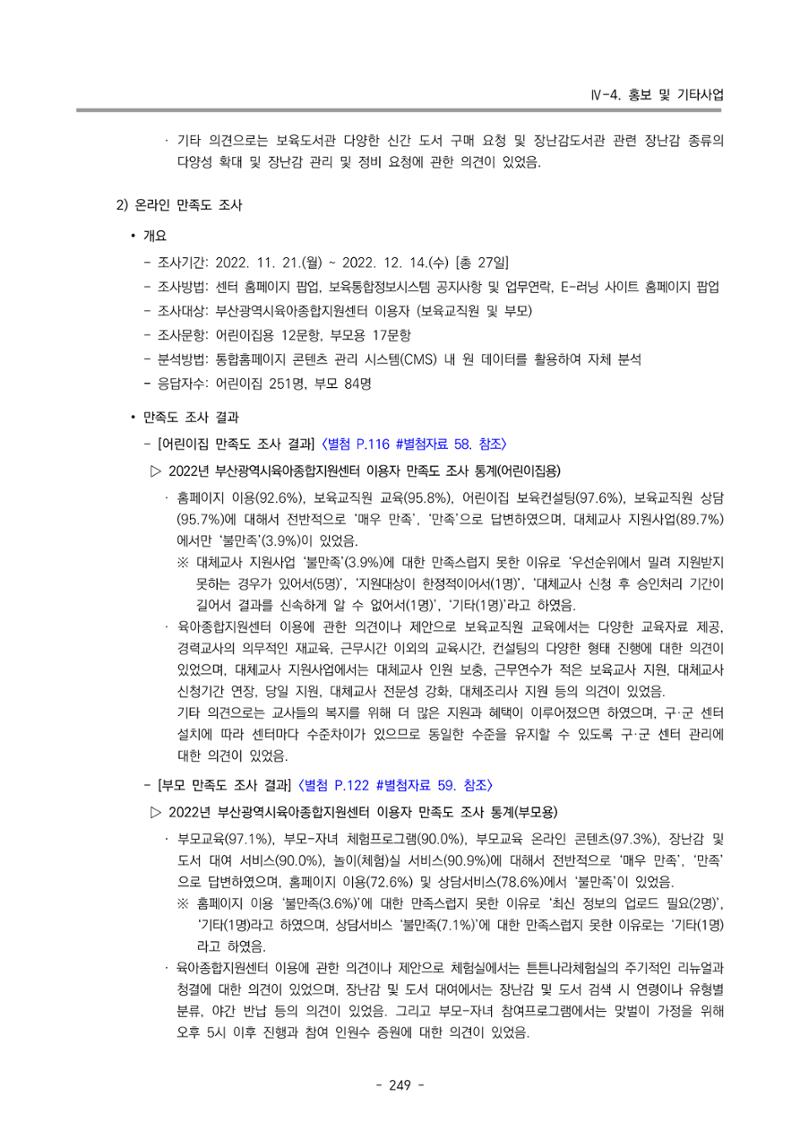 2022 부산광역시육아종합지원센터 운영결과보고서 251페이지
