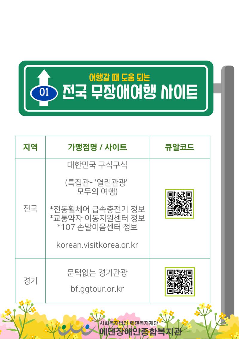 에덴장애인종합복지관 무장애관광 홍보물 4페이지