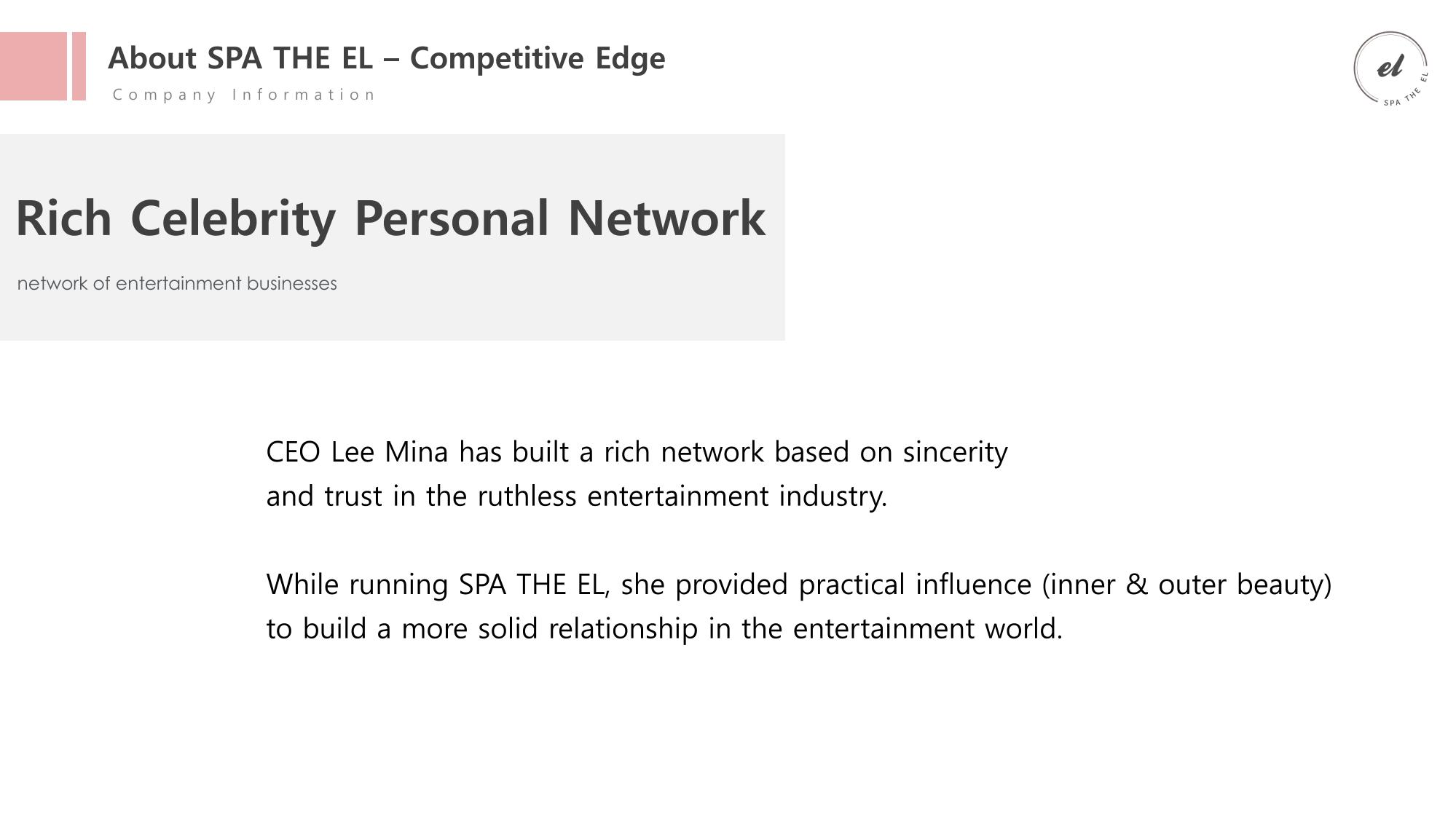 [Cosmetic the EL] SPA the EL Company Profile (for Suite Summit 2023) 10페이지