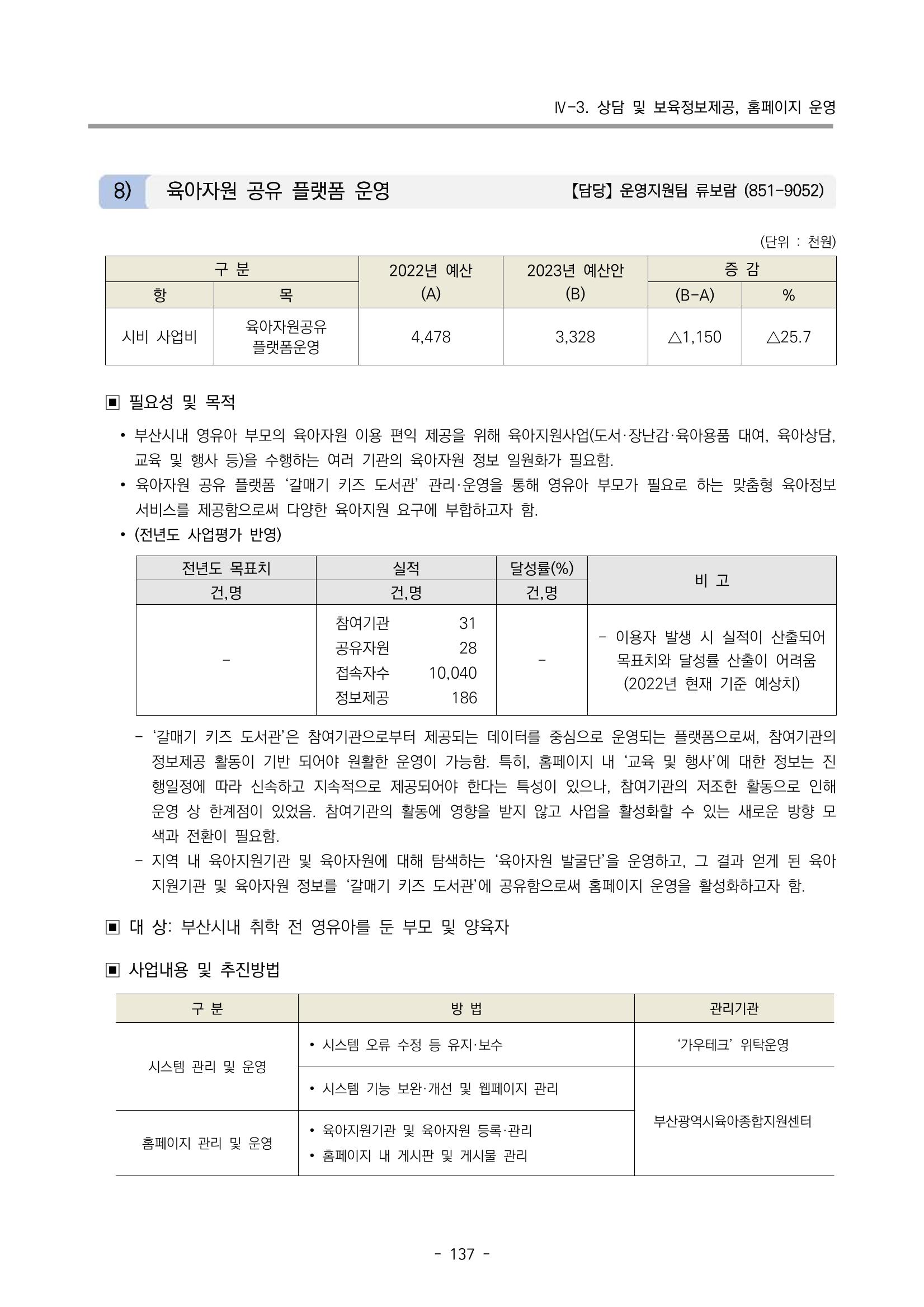 2023 부산광역시육아종합지원센터 사업계획서 139페이지