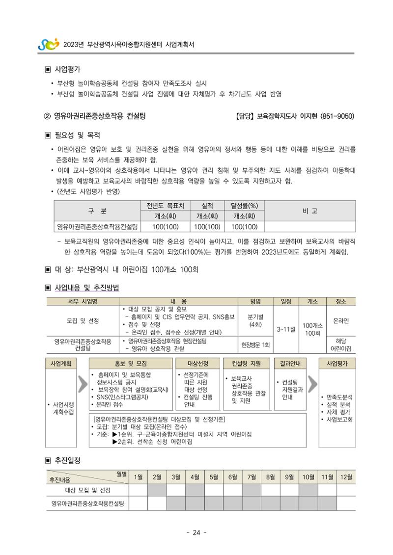 2023 부산광역시육아종합지원센터 사업계획서 26페이지