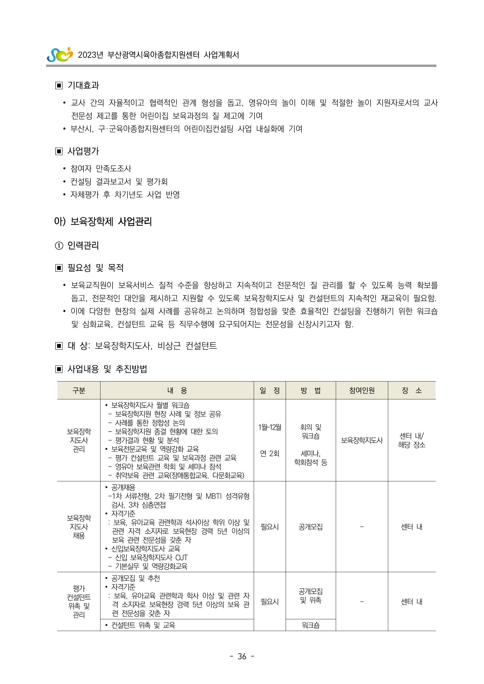 2023 부산광역시육아종합지원센터 사업계획서 38페이지