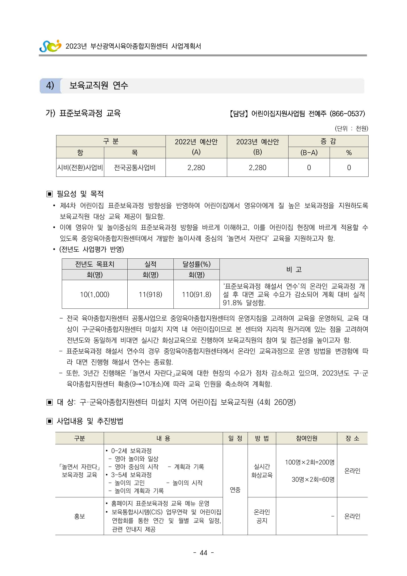 2023 부산광역시육아종합지원센터 사업계획서 46페이지
