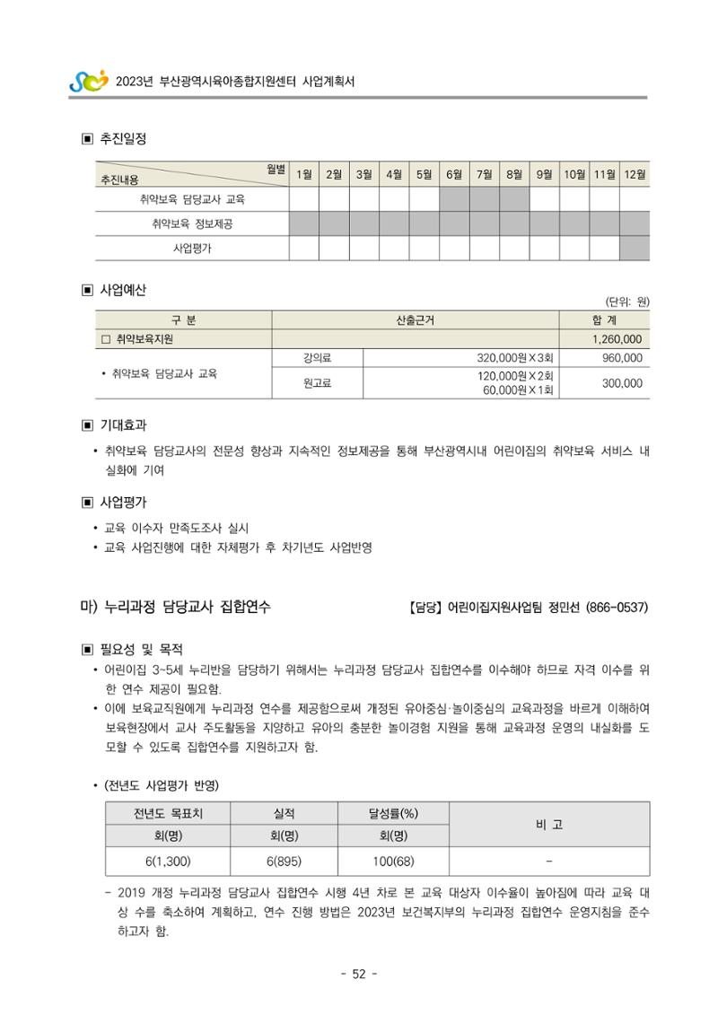 2023 부산광역시육아종합지원센터 사업계획서 54페이지