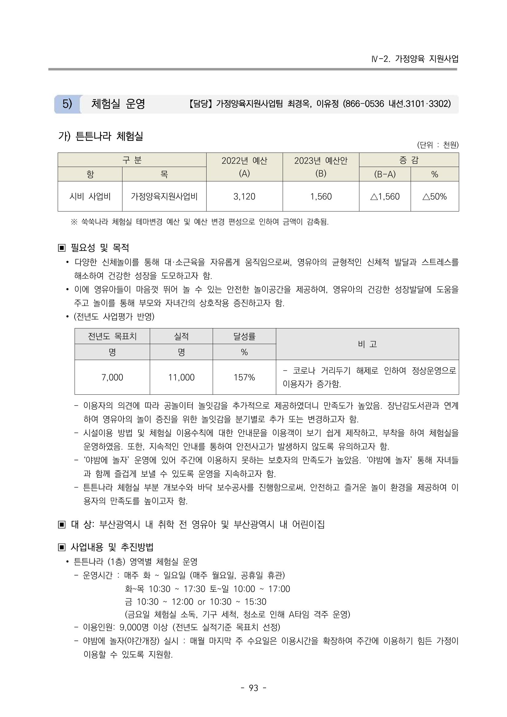2023 부산광역시육아종합지원센터 사업계획서 95페이지