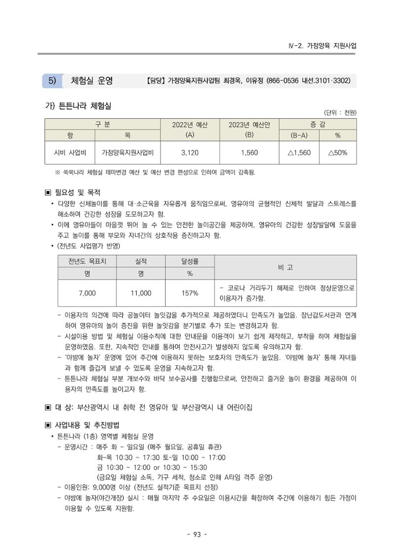 2023 부산광역시육아종합지원센터 사업계획서 95페이지