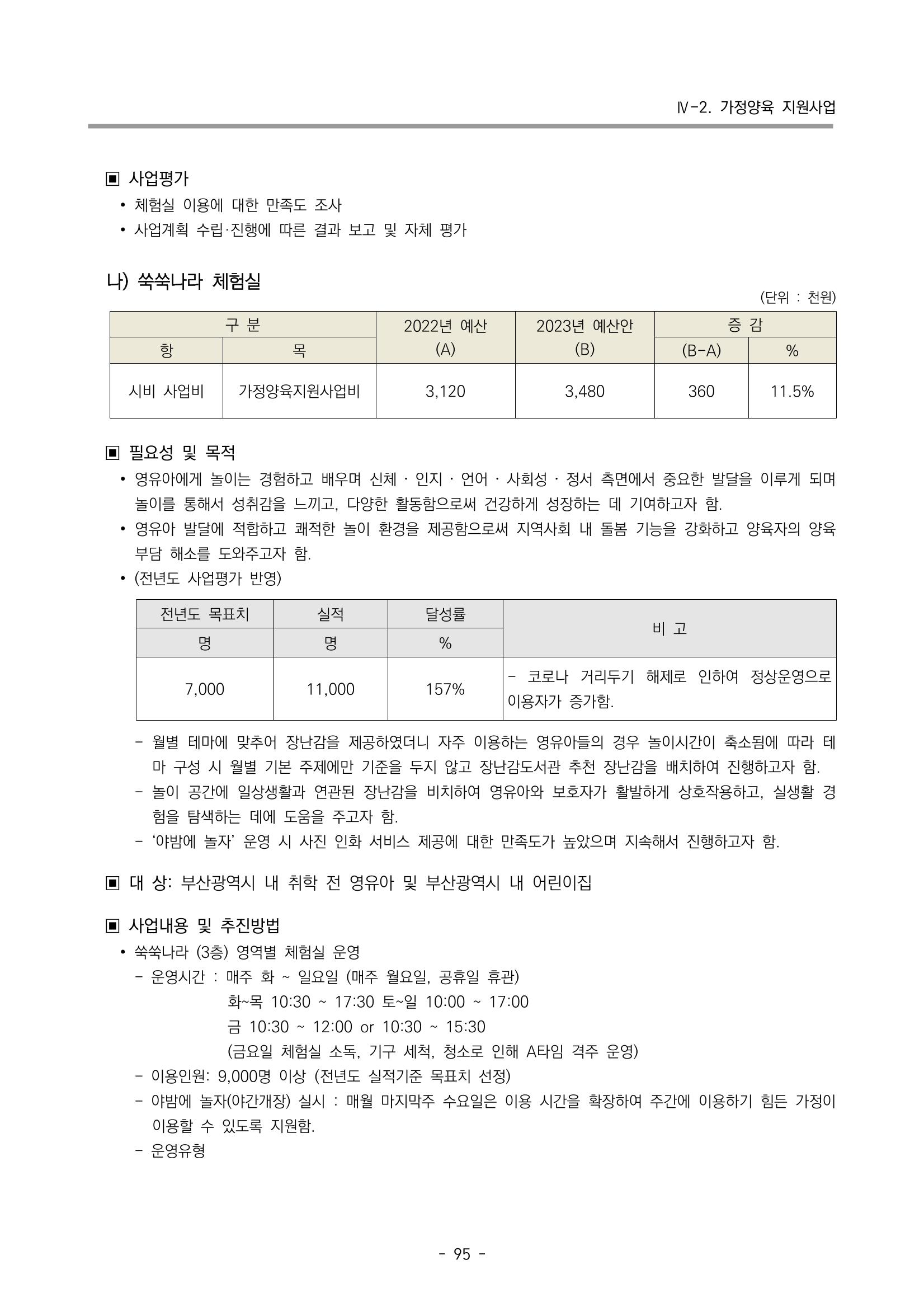 2023 부산광역시육아종합지원센터 사업계획서 97페이지