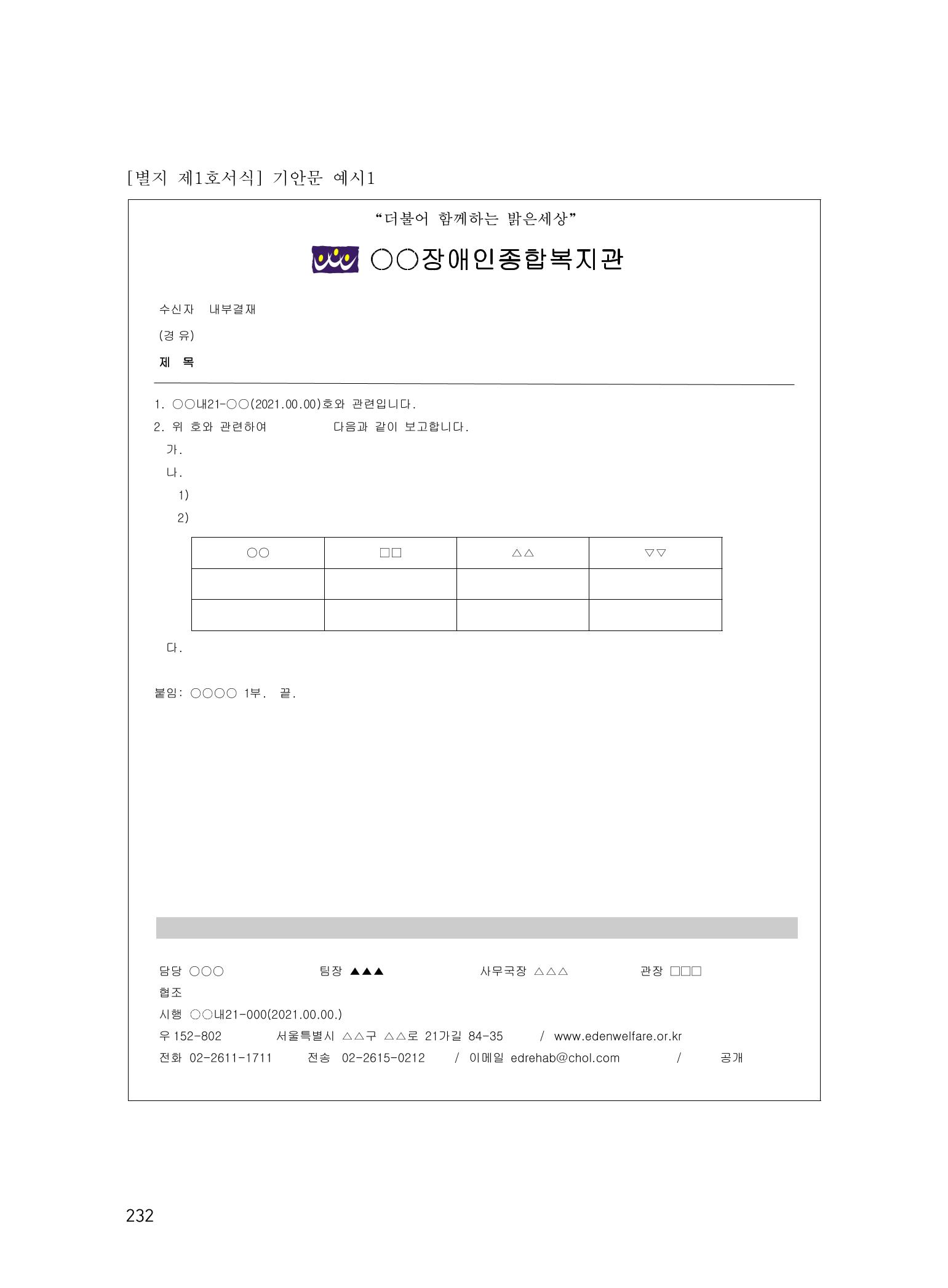 에덴장애인종합복지관 운영규정집 267페이지