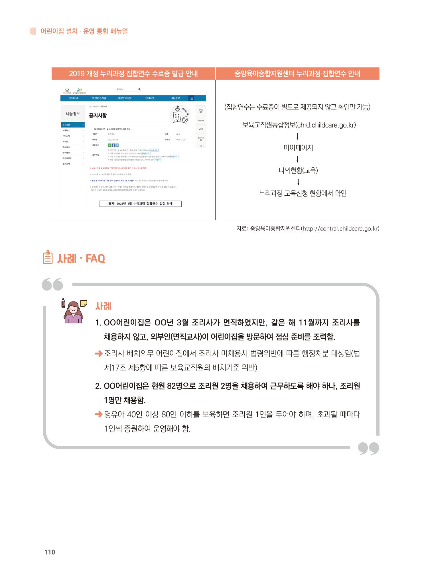 어린이집 설치·운영 통합 매뉴얼 116페이지